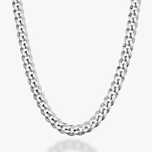 Italian Solid 925 Sterling Silver Curb Diamond Cut Cuban Link Chain 5mm Necklace